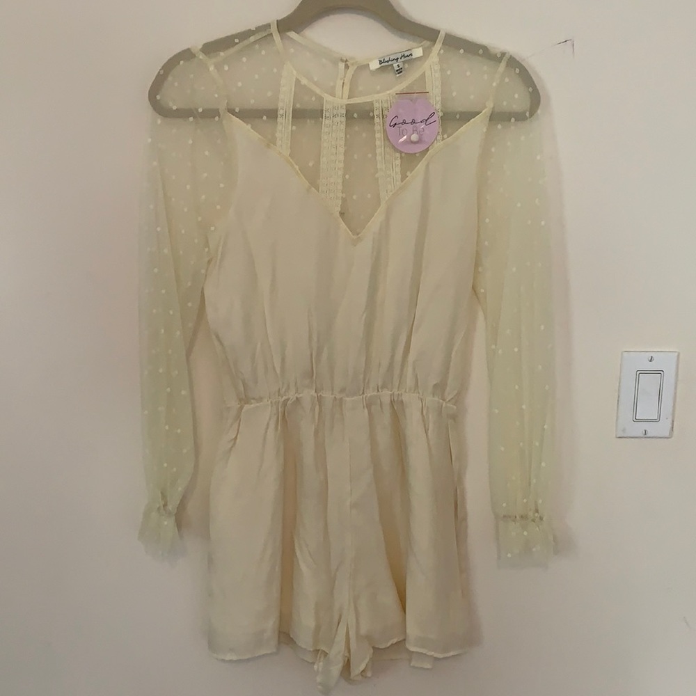 Blushing Heart Small Ivory Lace Bridal Romper